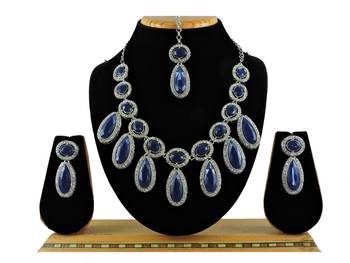 Blue designer function wear ad necklace set 1