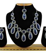 Blue designer function wear ad necklace set
