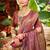 grey silk blend woven work saree