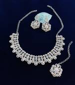 Orange designer function wear ad necklace set