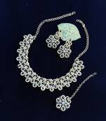 Blue designer function wear ad necklace set
