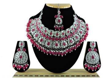 Red designer function wear ad necklace set 1