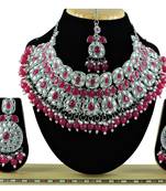 Red designer function wear ad necklace set