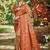 red silk blend woven work saree