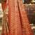 red silk blend woven work saree