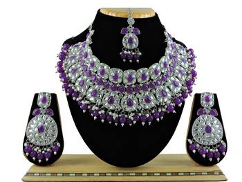 Purple designer function wear ad necklace set 1
