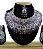 Purple designer function wear ad necklace set