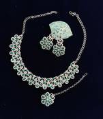 Green designer function wear ad necklace set