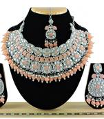 Orange designer function wear ad necklace set