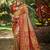 red silk blend woven work saree