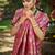 pink silk blend woven work saree