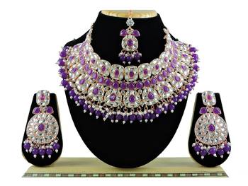 Purple designer function wear ad necklace set 1