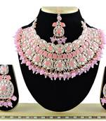 Pink designer function wear ad necklace set