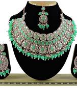 Green designer function wear ad necklace set