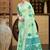green linen woven work saree