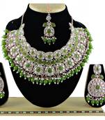 Green designer function wear ad necklace set