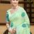 green linen woven work saree