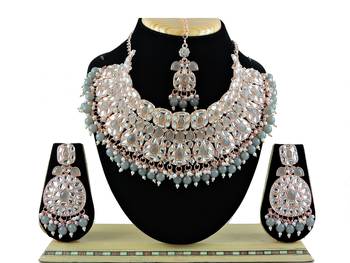 Grey designer function wear ad necklace set 1