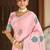 dark pink linen woven work saree