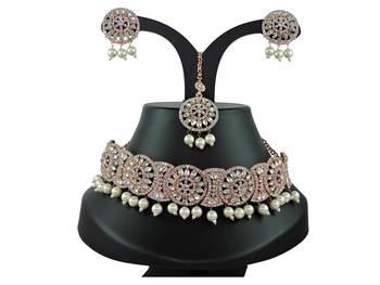 Multicolor designer function wear ad necklace set 1