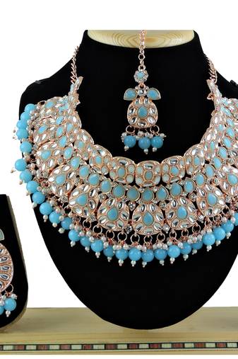Turquoise designer function wear ad necklace set