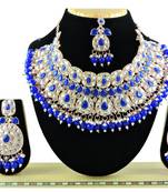 Blue designer function wear ad necklace set