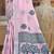 pink linen woven work saree