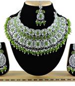 Green designer function wear ad necklace set