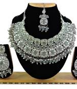 Grey designer function wear ad necklace set