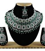 Green designer function wear ad necklace set