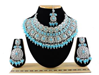 Turquoise designer function wear ad necklace set 1