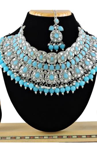 Turquoise designer function wear ad necklace set