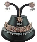 Grey designer function wear ad necklace set