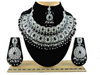 Black designer function wear ad necklace set 1