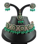 Green designer function wear ad necklace set