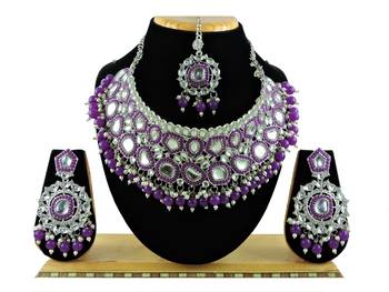 Purple designer function wear ad necklace set 1