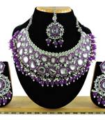 Purple designer function wear ad necklace set