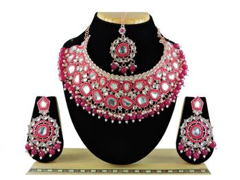 Red designer function wear ad necklace set 1