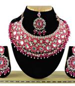Red designer function wear ad necklace set