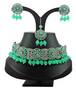 Green designer function wear ad necklace set