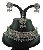 Grey designer function wear ad necklace set