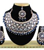 Blue designer function wear ad necklace set