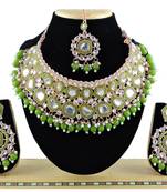 Green designer function wear ad necklace set