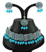 Turquoise designer function wear ad necklace set