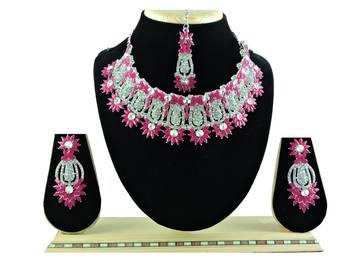 Red designer function wear ad necklace set 1