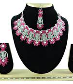 Red designer function wear ad necklace set
