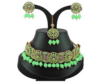 Multicolor designer function wear ad necklace set 1