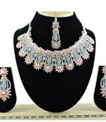 Orange designer function wear ad necklace set