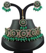 Green designer function wear ad necklace set