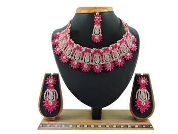 Red designer function wear ad necklace set 1